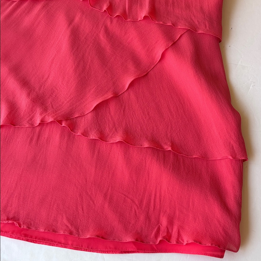 Y2K Vintage Daymor Couture Silk Halter Party Formal Beaded 12 Pink Tiered Melon - Picture 15 of 17
